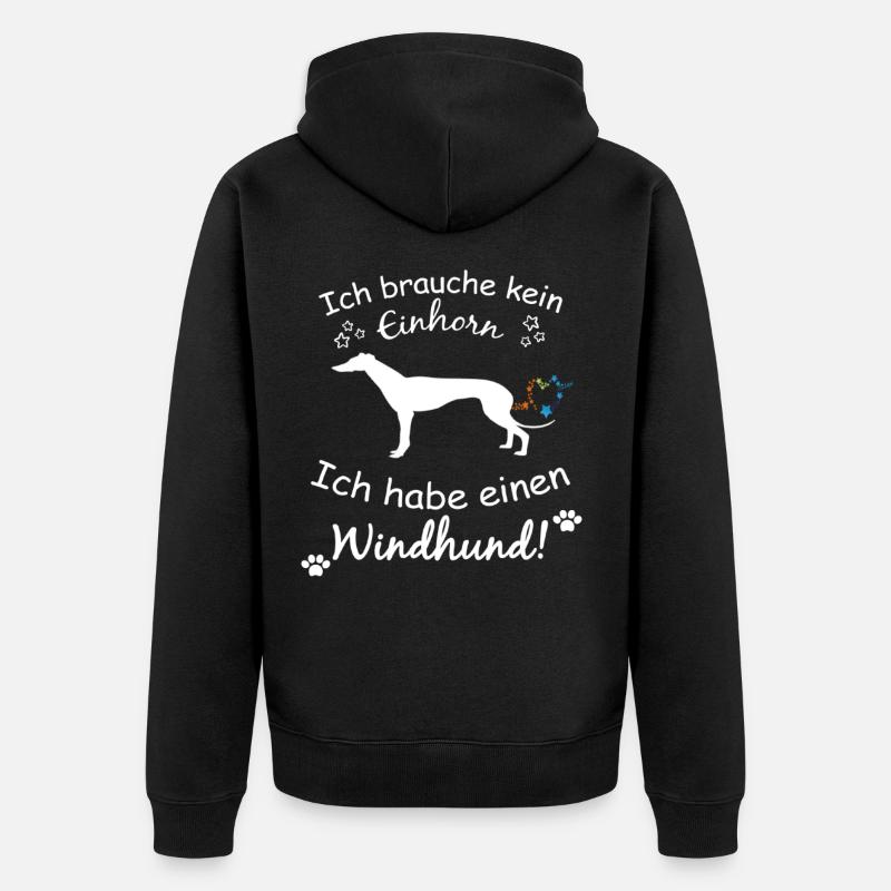 Windhunde - Windhund - Unisex Premium Bio Zip Hoodie - Schwarz