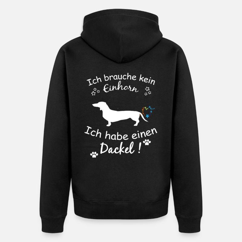 Dackel Hund - Dackel - Unisex Premium Bio Zip Hoodie - Schwarz