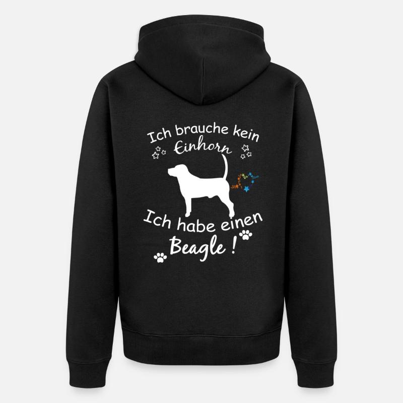 Beagle Hund - Beagle - Unisex Premium Bio Zip Hoodie - Schwarz