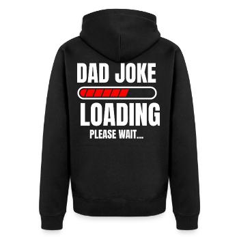 Dad Jokes Loading Lustiges Vater Papa Daddy Shirt - Unisex Premium Bio Zip Hoodie - Schwarz - Hinten - Nico (187cm)