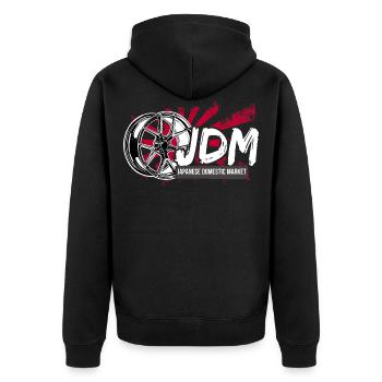 If one day the speed kills me.. / Paul Walker JDM - Unisex Premium Bio Zip Hoodie - Schwarz - Hinten - Nico (187cm)