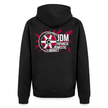 If one day the speed kills me.. / Paul Walker JDM - Unisex Premium Bio Zip Hoodie - Schwarz - Hinten - Nico (187cm)