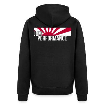 If one day the speed kills me.. / Paul Walker JDM - Unisex Premium Bio Zip Hoodie - Schwarz - Hinten - Nico (187cm)