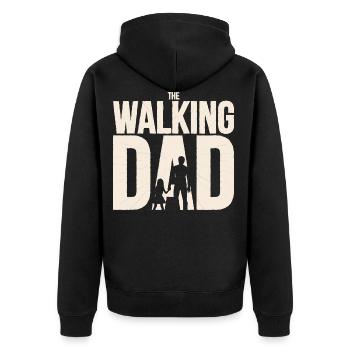 Gift for Expecting Dads The Walking Dad - Unisex Premium Organic Zip Hoodie - black - Back - Nico (187cm)