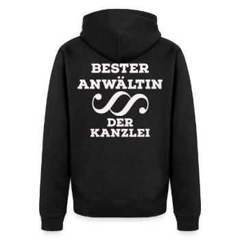 Anwältin - Unisex Premium Bio Zip Hoodie - Schwarz - Hinten - Nico (187cm)