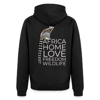 Afrika Mann Geschenk Mutter Kinder Junge Mädchen - Unisex Premium Bio Zip Hoodie - Schwarz - Hinten - Nico (187cm)