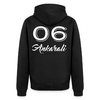 Ankarali T-Shirt 06 Memleket Ankara Türkiye Shirt - Unisex Premium Organic Zip Hoodie - black - Back - Nico (187cm)