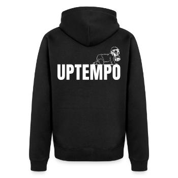 Raver / Rave / Gabber / Speedcore Raver Uptempo - Veste à capuche bio Premium Unisexe - noir - Dos - Nico (187cm)