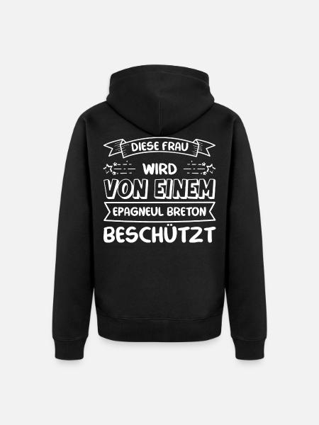 Epagneul Breton - Unisex Premium Bio Zip Hoodie - Schwarz