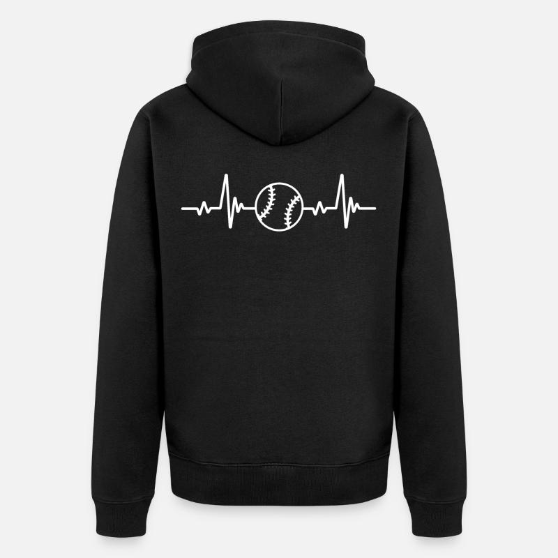 Baseball Base Ball - Unisex Premium Bio Zip Hoodie - Schwarz
