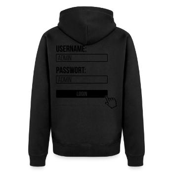 Admin Administrator Computer Science Computer - Unisex Premium Organic Zip Hoodie - black - Back - Nico (187cm)