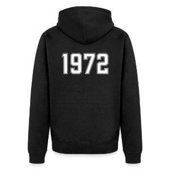 t-shirt 1972 cadeau née en 1972 - Veste à capuche bio Premium Unisexe - noir - Dos - Nico (187cm)