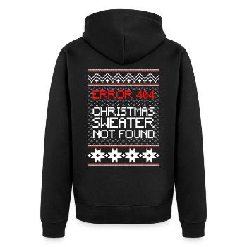 Error 404 Christmas Sweater Not Found Computer - Unisex Premium Bio Zip Hoodie - Schwarz - Hinten - Nico (187cm)