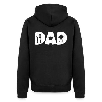 grill dad for Grill Papa Barbecue - Unisex Premium Bio Zip Hoodie - Schwarz - Hinten - Nico (187cm)