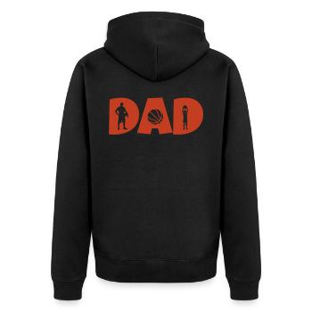 dad basketball papa t-shirt basketball - Unisex Premium Bio Zip Hoodie - Schwarz - Hinten - Nico (187cm)