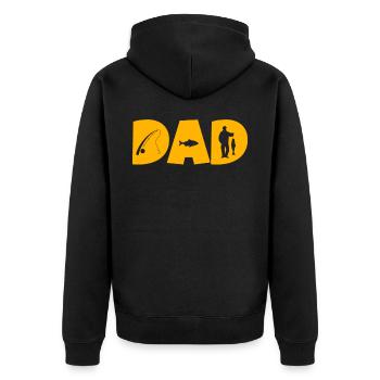 papa pêcheur cadeau papa pêcheur père pêche - Veste à capuche bio Premium Unisexe - noir - Dos - Nico (187cm)
