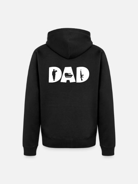 papa soldat cadeau papa militaire - Premium økologisk unisex-hættejakke - sort