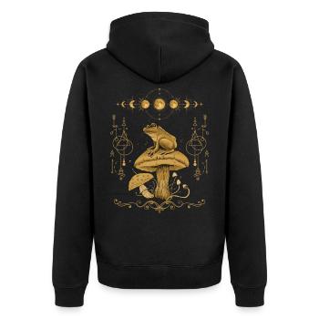 Dark Academia Cottagecore Goblincore Grenouille - Veste à capuche bio Premium Unisexe - noir - Dos - Nico (187cm)