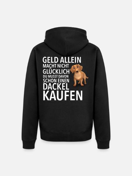 Dackel Glücklich - Dackel - Unisex Premium Bio Zip Hoodie - Schwarz