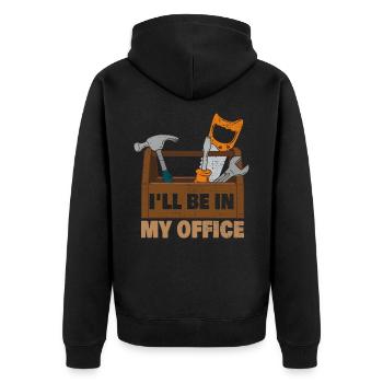I’ll Be In My Office Woodworking Dad Handyman - Veste à capuche bio Premium Unisexe - noir - Dos - Nico (187cm)