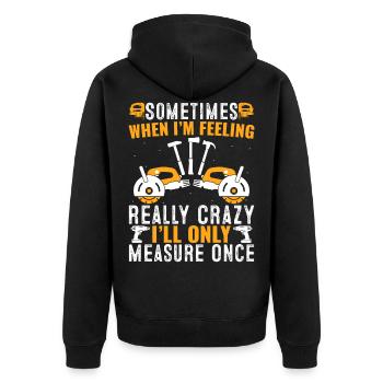 Woodworking Carpenter Joiner - Unisex Premium Bio Zip Hoodie - Schwarz - Hinten - Nico (187cm)