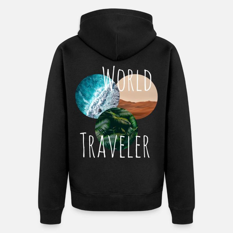 Tour du monde - Veste à capuche bio Premium Unisexe - noir