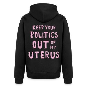 Abtreibung Frauenrechte Pro Choice - Unisex Premium Bio Zip Hoodie - Schwarz - Hinten - Nico (187cm)