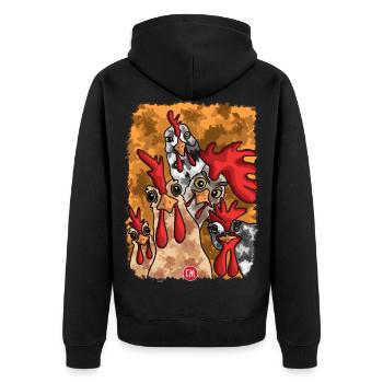 hen Lepsze jajko dzisiaj niż jutro kurczak - Unisex Premium Organic Zip Hoodie - black - Back - Nico (187cm)
