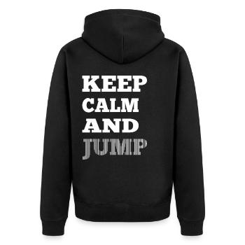 Sky Diving Parachute Keep Calm And Jump Skydiver - Unisex Premium Organic Zip Hoodie - black - Back - Nico (187cm)