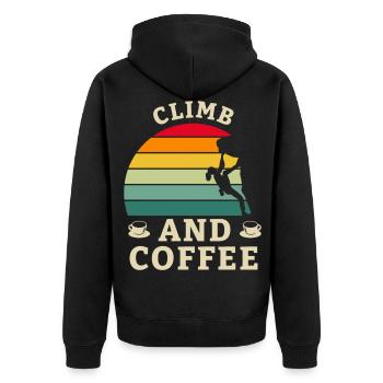 Boulder Climbing Mountaineering Rock Climbing Gift - Unisex Premium Organic Zip Hoodie - black - Back - Nico (187cm)