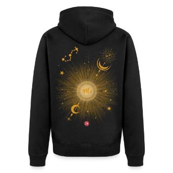 Skorpion - Unisex Premium Bio Zip Hoodie - Schwarz - Hinten - Nico (187cm)