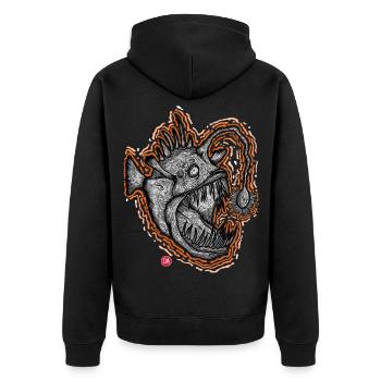 poisson pêcheur - Veste à capuche bio Premium Unisexe - noir - Dos - Nico (187cm)
