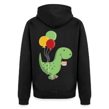 Joyeux anniversaire garçon d'anniversaire T Rex Dinosaur - Veste à capuche bio Premium Unisexe - noir - Dos - Nico (187cm)