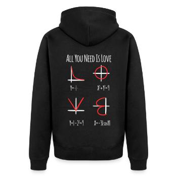 Mathe Nerd Lehrer - Unisex Premium Bio Zip Hoodie - Schwarz - Hinten - Nico (187cm)