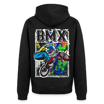 BMX bike | BMX bike | Cool BMX | BMX - Unisex Premium Organic Zip Hoodie - black - Back - Nico (187cm)