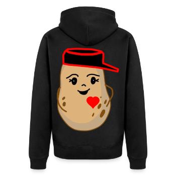 Hearty Potato Potato Vegetable Fantasy - Unisex Premium Organic Zip Hoodie - black - Back - Nico (187cm)