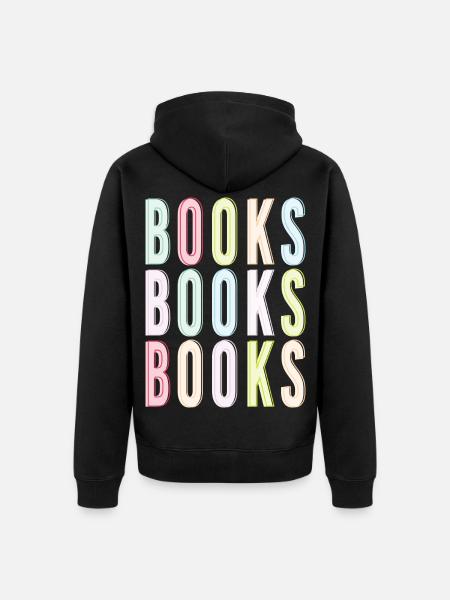 Books Books Books - Unisex Premium Organic Zip Hoodie - black