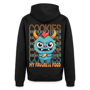 Monstre de biscuit sucré - Veste à capuche bio Premium Unisexe - noir - Dos - Nico (187cm)