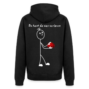 Bonhomme allumette - vous avez perdu quelque chose - BRAIN - Veste à capuche bio Premium Unisexe - noir - Dos - Nico (187cm)