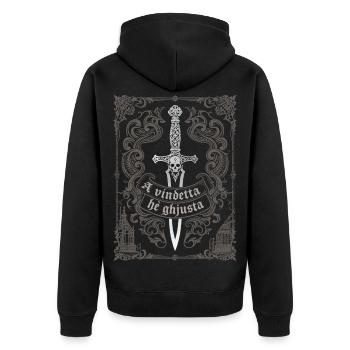 A vindetta hè ghjusta - Veste à capuche bio Premium Unisexe - noir - Dos - Nico (187cm)
