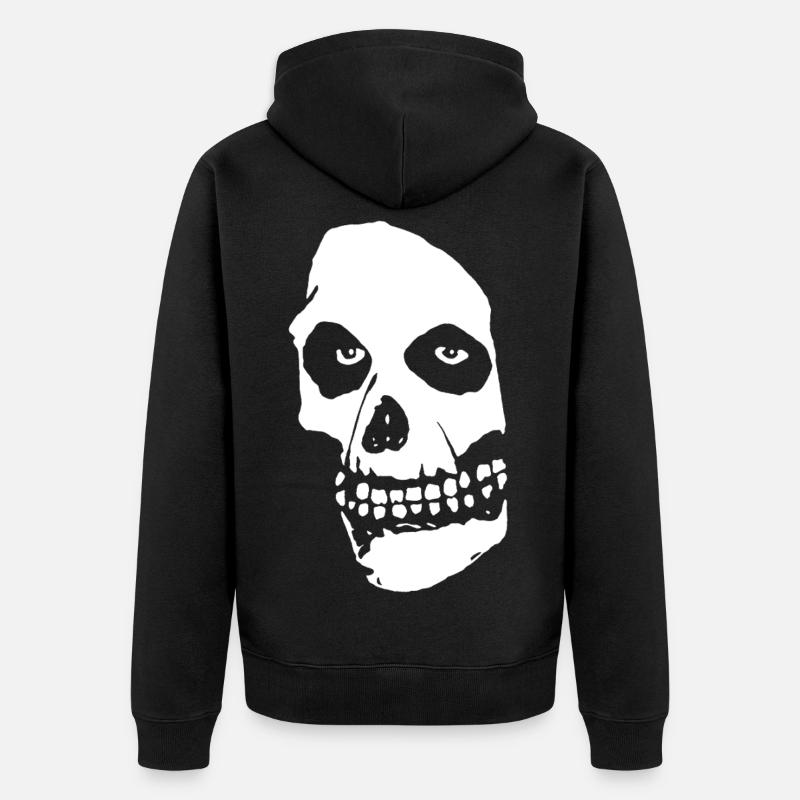 Halloween Horror Schädel - Unisex Premium Bio Zip Hoodie - Schwarz