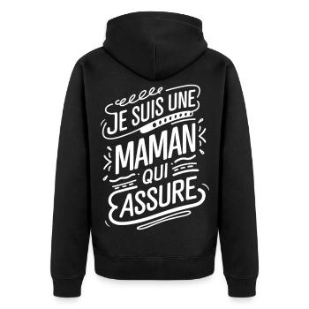 Je suis une Maman qui Assure - Veste à capuche bio Premium Unisexe - noir - Dos - Nico (187cm)