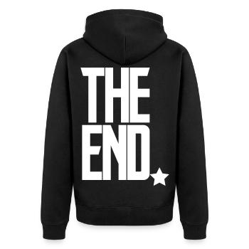 The End Finale – Gerechtigkeit Filmspiel Abspann - Unisex Premium Bio Zip Hoodie - Schwarz - Hinten - Nico (187cm)
