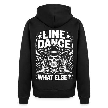 Line Dance Skull Western - Unisex Premium Organic Zip Hoodie - black - Back - Nico (187cm)