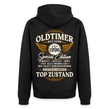 Cadeau d’anniversaire Vintage 1996 Année 30 - Veste à capuche bio Premium Unisexe - noir - Dos - Nico (187cm)