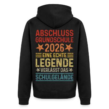 Primary School Graduation 2026 Legend School Grounds - Unisex Premium Organic Zip Hoodie - black - Back - Nico (187cm)