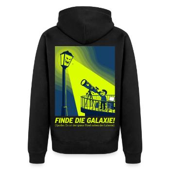 Lichtverschmutzung Astronomie Teleskop Humor Desig - Unisex Premium Bio Zip Hoodie - Schwarz - Hinten - Nico (187cm)