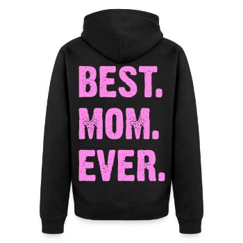 Beste Mama aller Zeiten Muttertag - Unisex Premium Bio Zip Hoodie - Schwarz - Hinten - Nico (187cm)