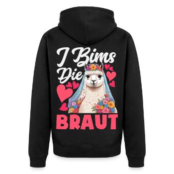 I Bims The Bride Bachelor Alpaga Llama Shower de nuptiale - Veste à capuche bio Premium Unisexe - noir - Dos - Nico (187cm)