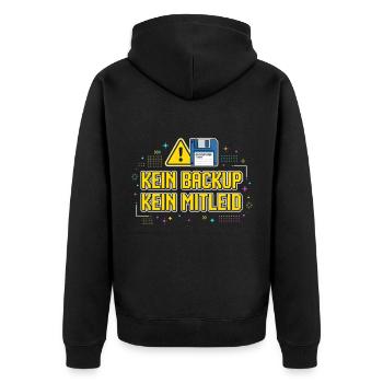 No Ticket No Support Informatiker IT Administrator - Unisex Premium Bio Zip Hoodie - Schwarz - Hinten - Nico (187cm)